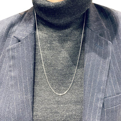 Chaîne maille forçat, or blanc - Castafiore