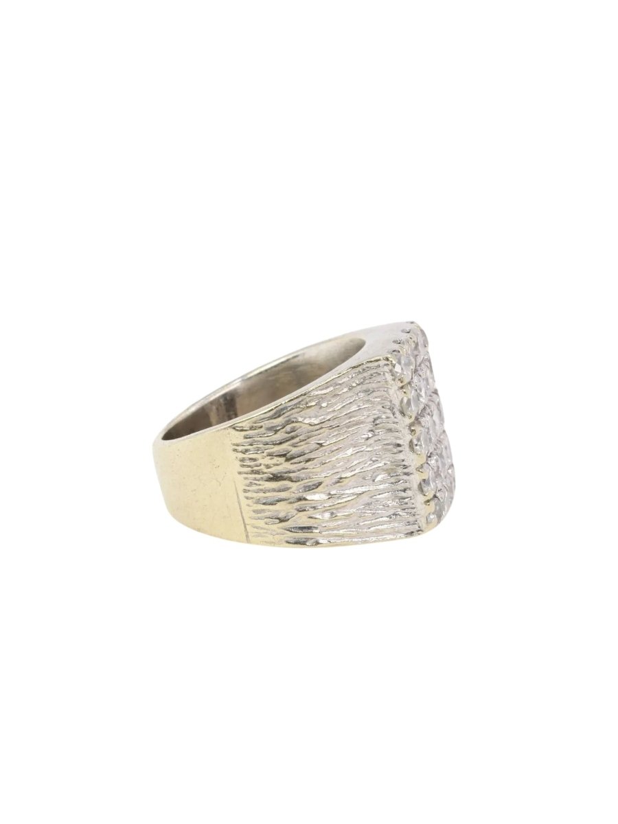 Chevalière en or blanc pavée de diamants - Castafiore
