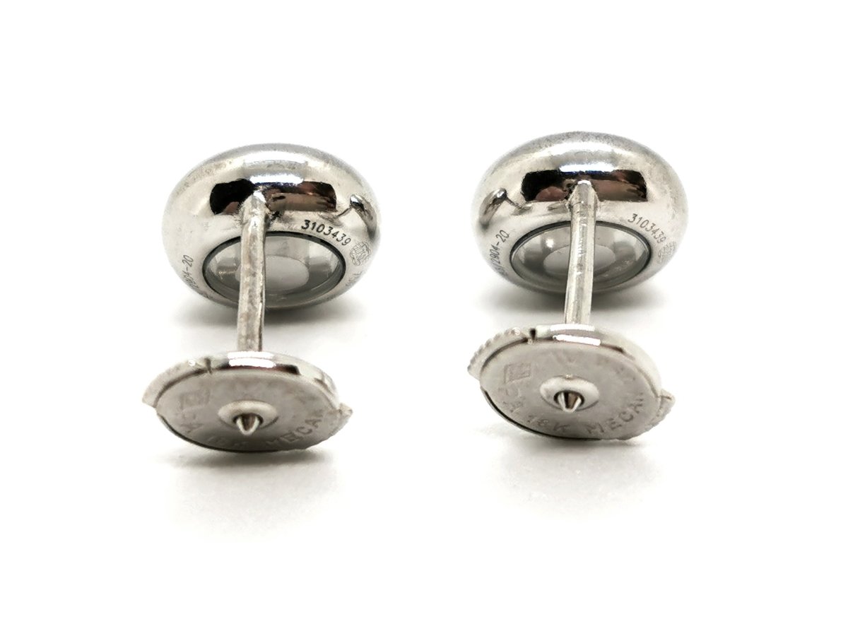 Chopard Boucles d'oreilles Puces Happy Diamonds Or blanc Diamant - Castafiore