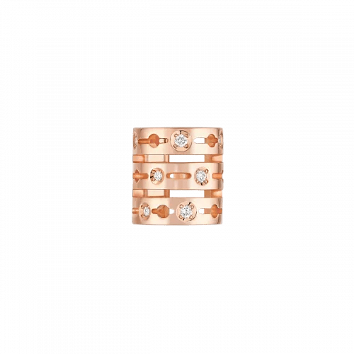 Clip d'oreille DINH VAN Pulse en or rose et diamants - Castafiore
