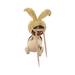 Clip "Lapin" or jaune et platine, rubis - Castafiore