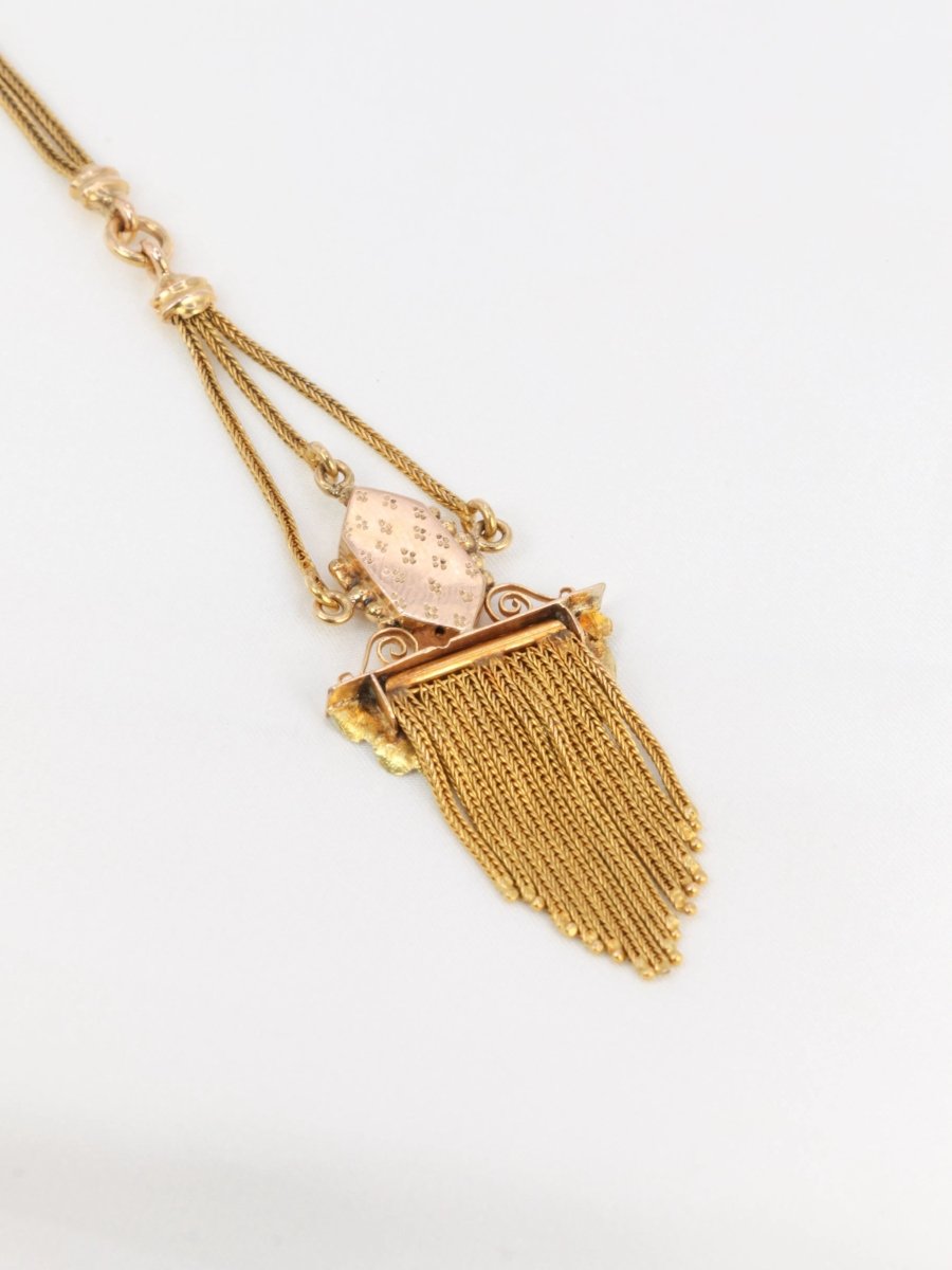 Collier à frange Napoléon III en or jaune et rose - Castafiore