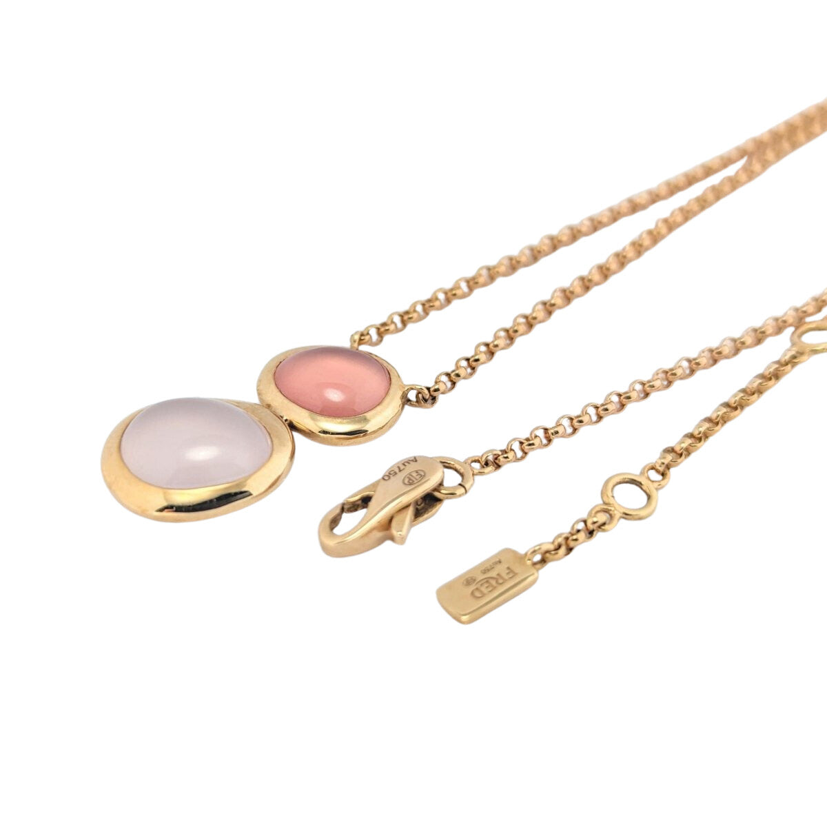 Collier Belles Rives signé Fred or rose quartz et rhodochrosite - Castafiore