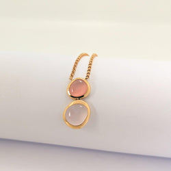Collier Belles Rives signé Fred or rose quartz et rhodochrosite - Castafiore