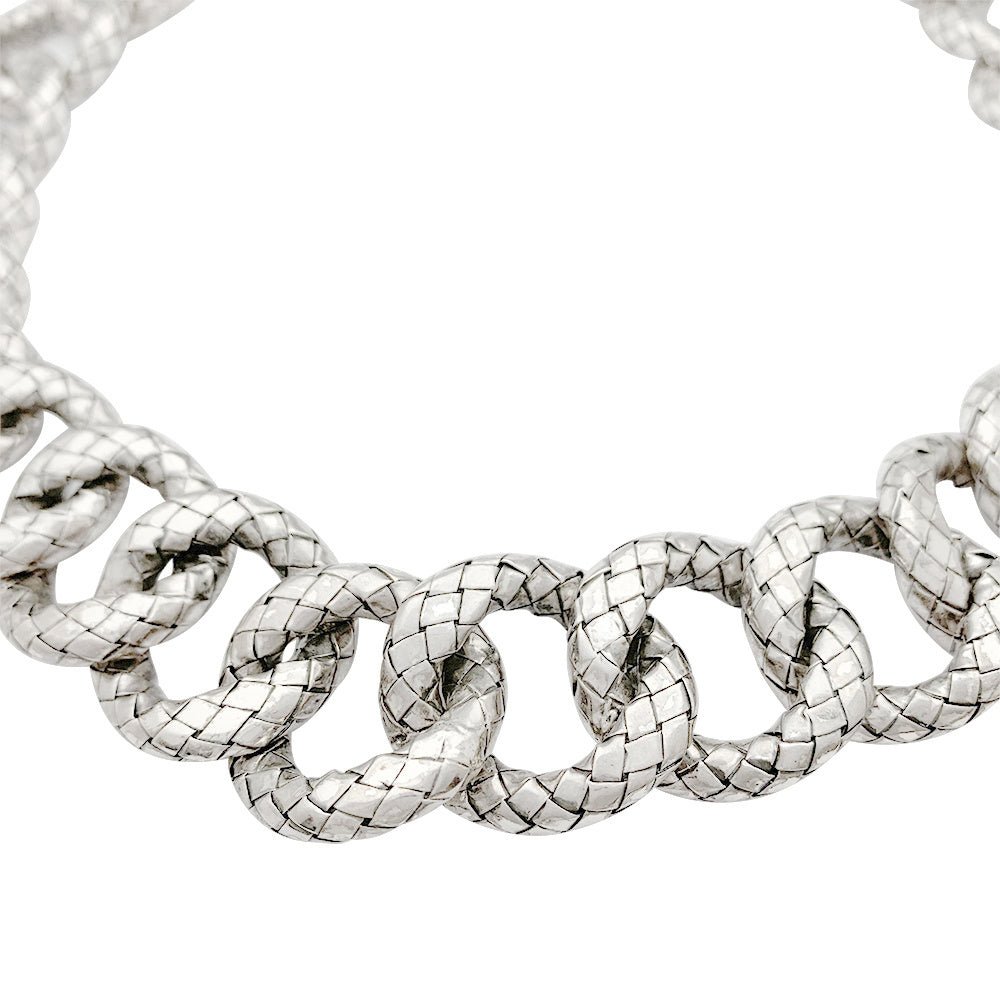 Collier Bottega Veneta, "Intrecciato", argent - Castafiore