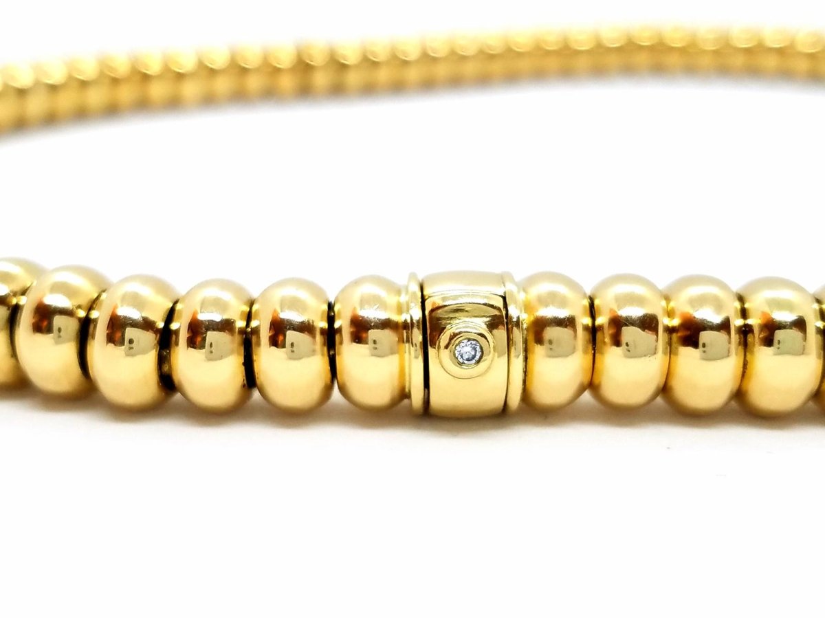 Collier boules en or jaune et diamant - Castafiore