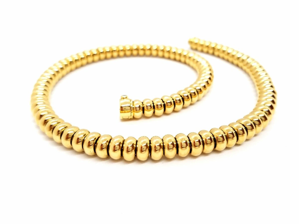 Collier boules en or jaune et diamant - Castafiore