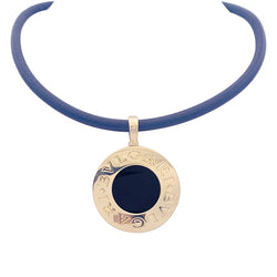 Collier BULGARI "Bulgari Bulgari" en or jaune, acier et onyx - Castafiore