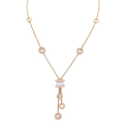 Collier Bulgari, "BZERO1", or rose, céramique blanche et diamants. - Castafiore