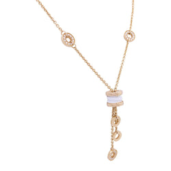 Collier Bulgari, "BZERO1", or rose, céramique blanche et diamants. - Castafiore