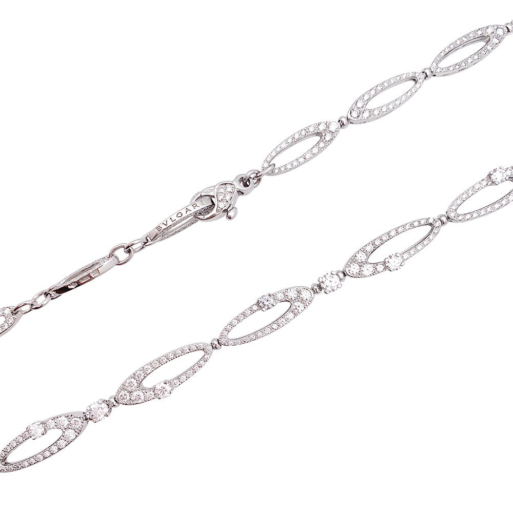 Collier Bulgari "Elisia", or blanc et diamants. - Castafiore