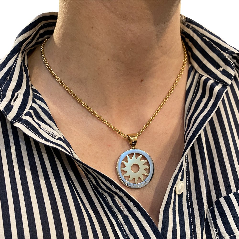 Collier Bulgari, "Tondo", or jaune et acier - Castafiore