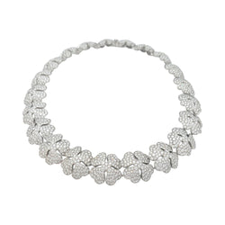 Collier CARTIER "Clover" or blanc et diamants - Castafiore