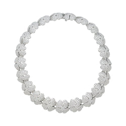 Collier CARTIER "Clover" or blanc et diamants - Castafiore