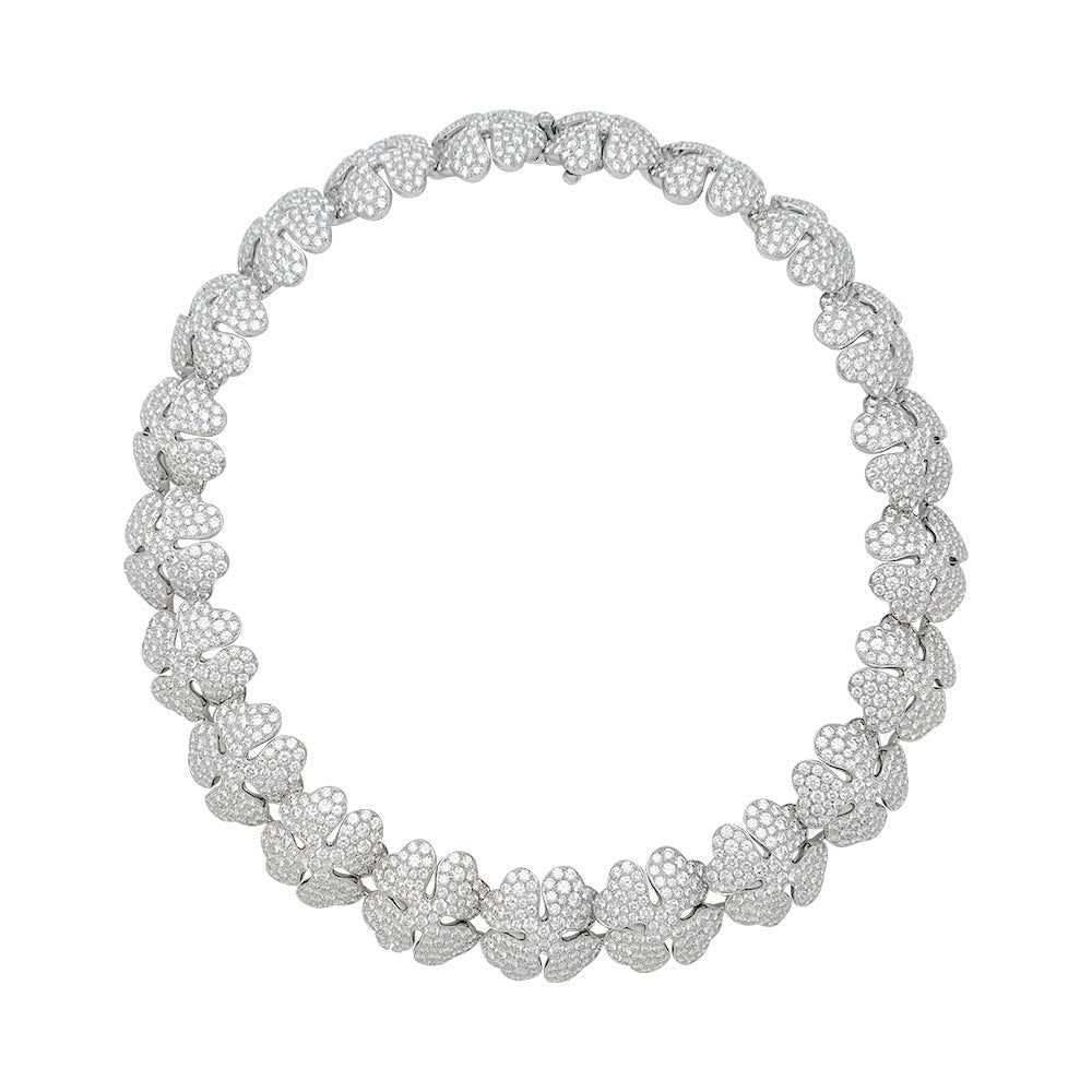 Collier CARTIER "Clover" or blanc et diamants - Castafiore