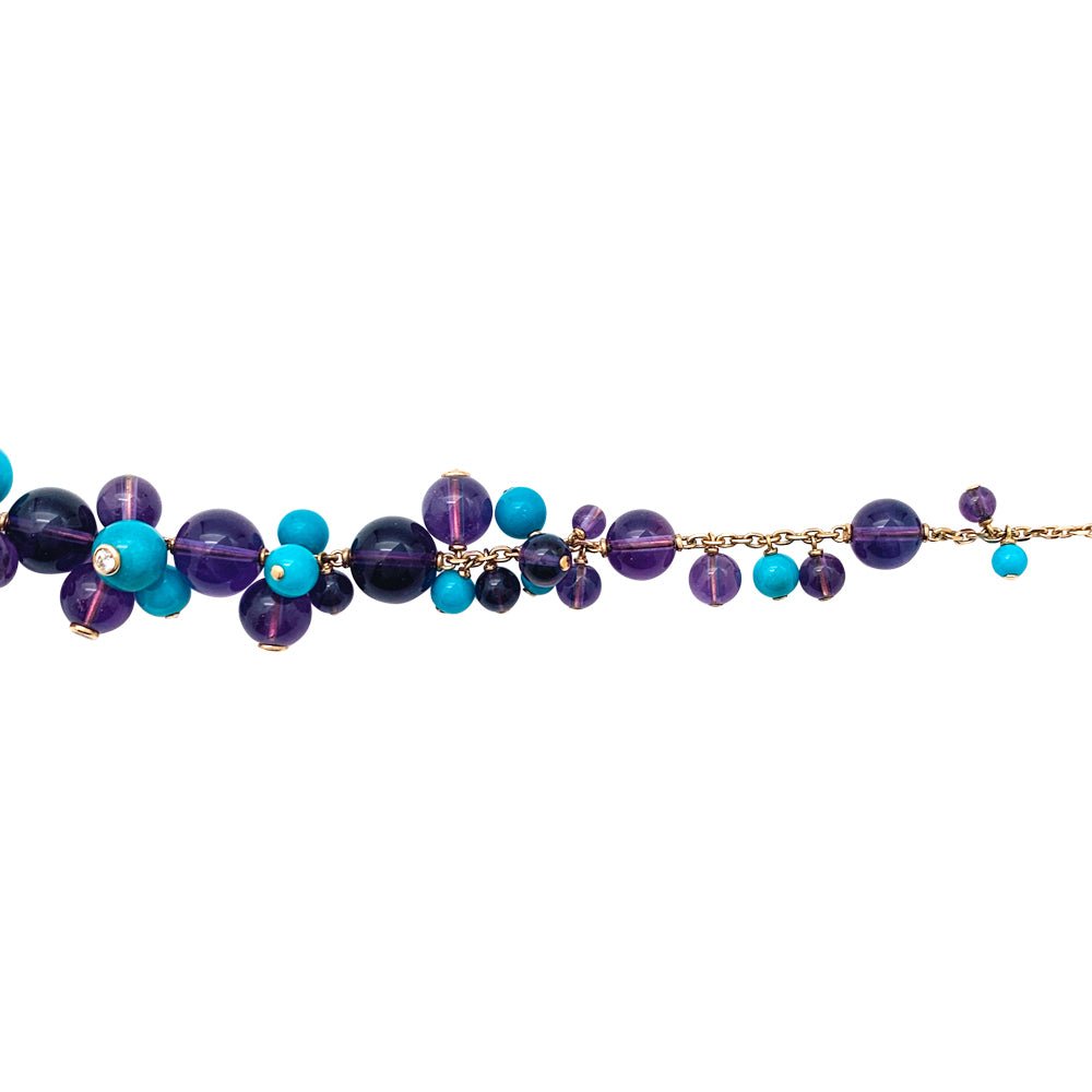 Collier Cartier, "Les Délices de Goa", or rose, améthystes, turquoises et diamants - Castafiore