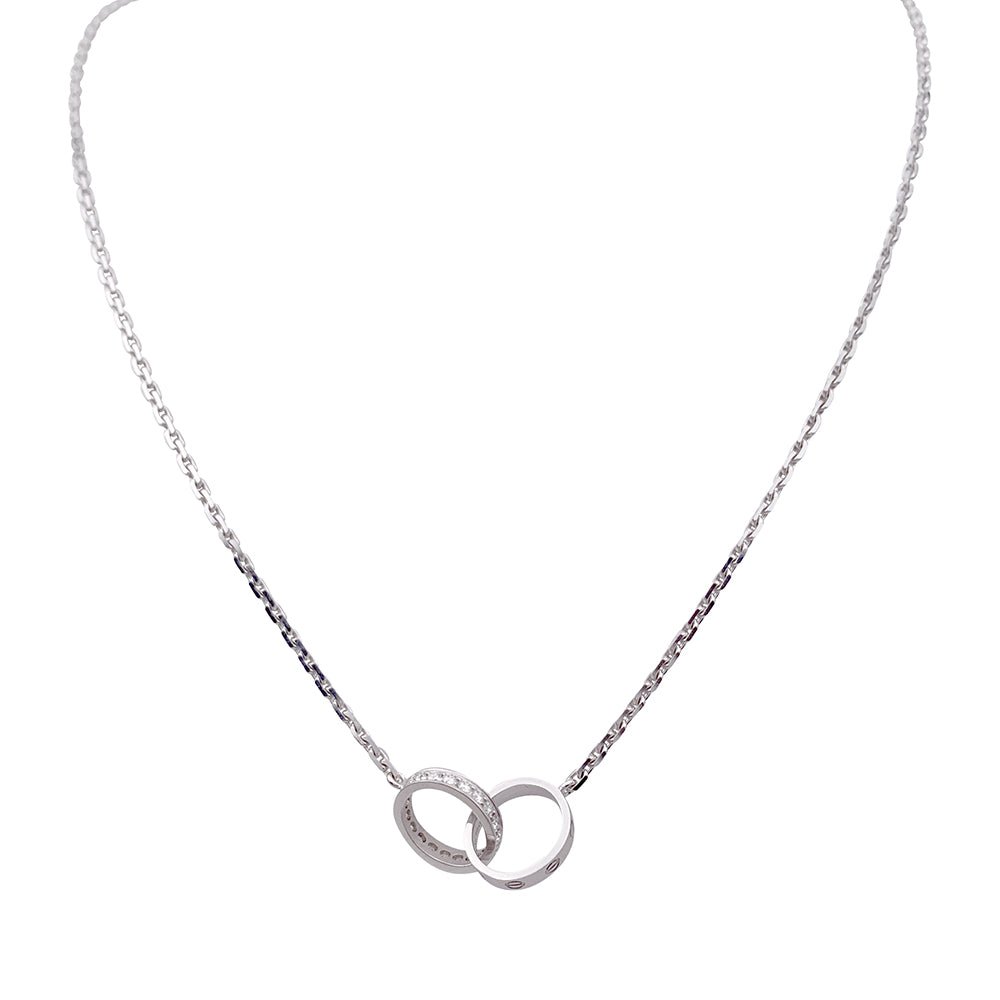 Collier Cartier, "Love", en or blanc, diamants - Castafiore