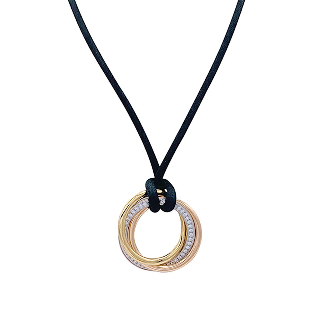 Collier Cartier, "Trinity", trois ors, diamants - Castafiore