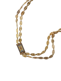 Collier chaîne double or et fermoir émaillé - Castafiore