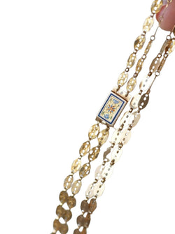 Collier chaîne double or et fermoir émaillé - Castafiore