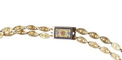 Collier chaîne double or et fermoir émaillé - Castafiore