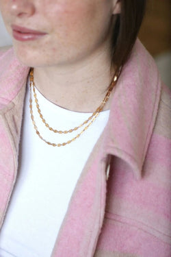 Collier chaîne double or et fermoir émaillé - Castafiore