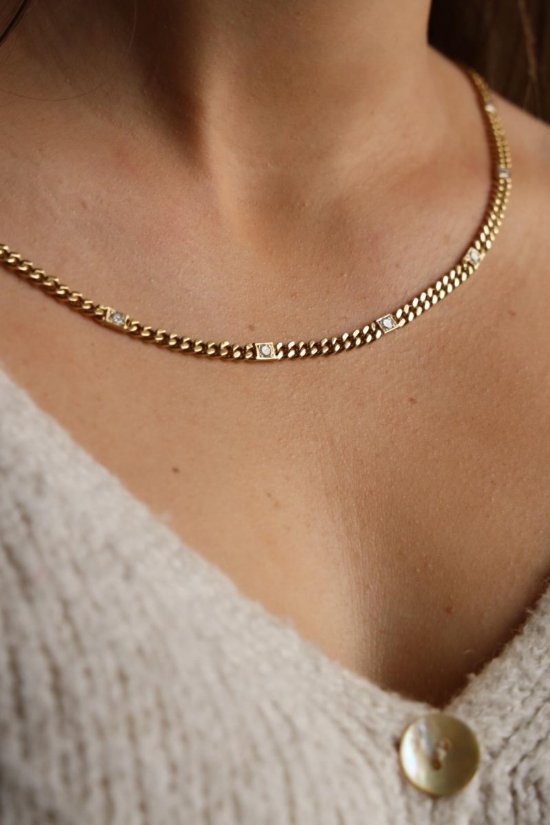 Collier Chaîne en or jaune et diamants - Castafiore