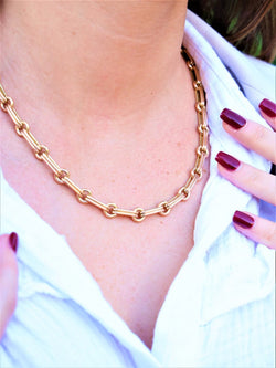 Collier Chaîne maille alternée en or jaune - Castafiore