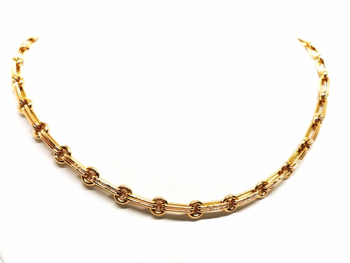 Collier Chaîne maille alternée en or jaune - Castafiore