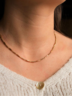 Collier Chaîne maille alternée en or jaune - Castafiore