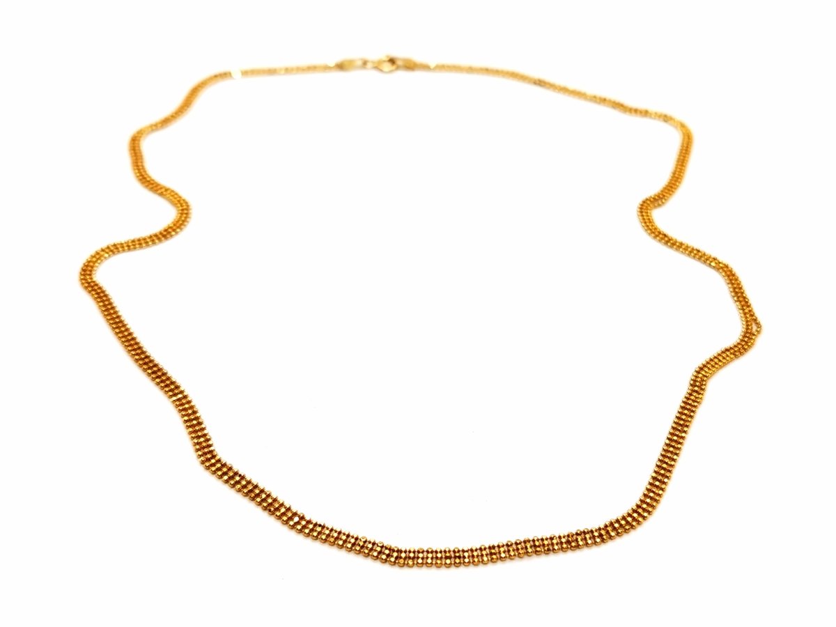 Collier Chaîne maille boule en or jaune - Castafiore