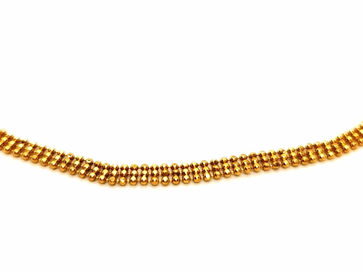 Collier Chaîne maille boule en or jaune - Castafiore