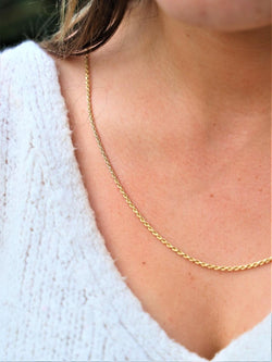 Collier Chaîne maille corde en or jaune - Castafiore