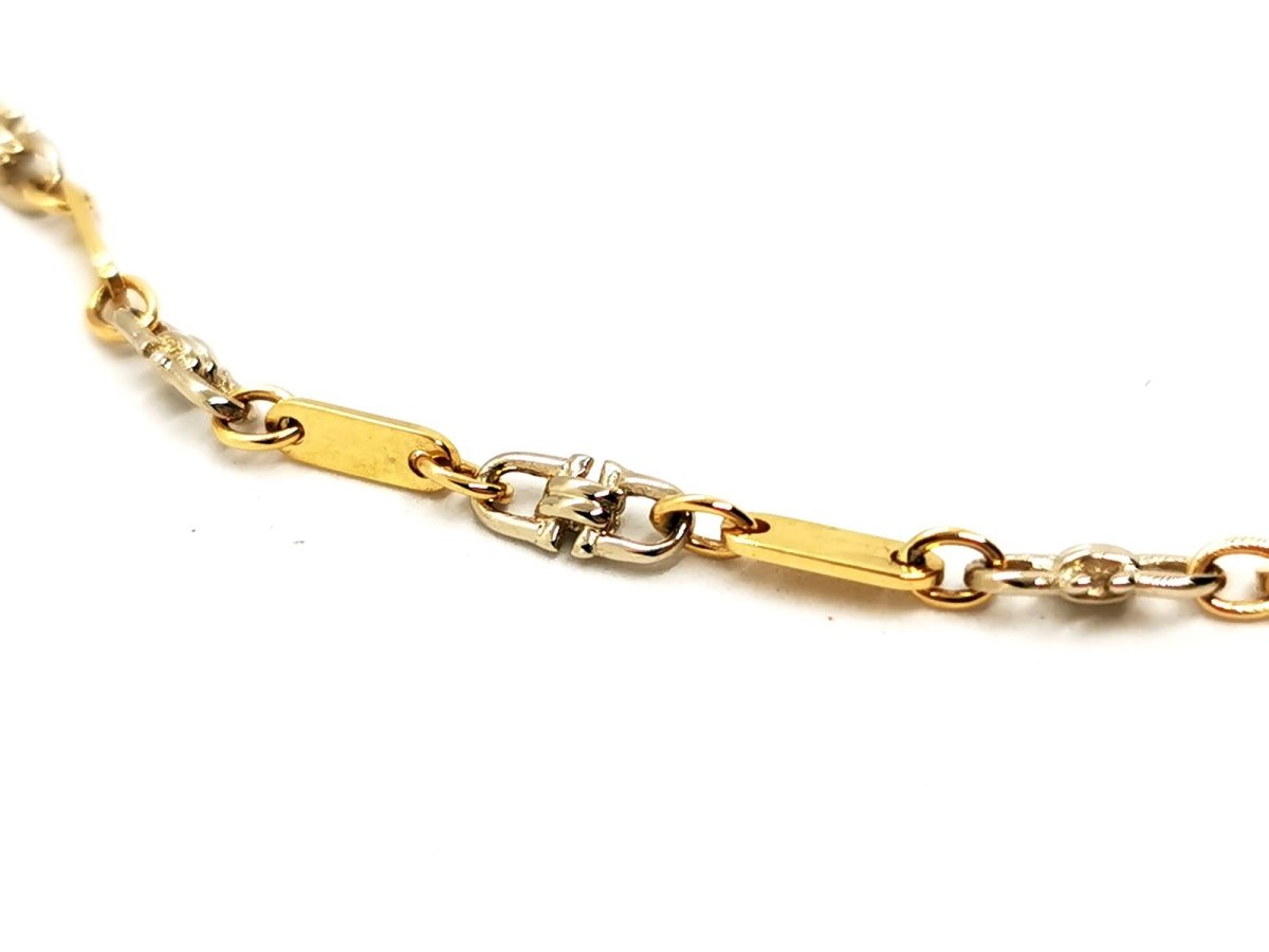 Collier Chaîne maille fantaisie en 2 ors - Castafiore