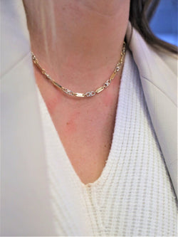 Collier Chaîne maille fantaisie en 2 ors - Castafiore