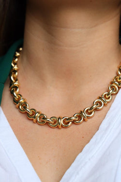 Collier Chaîne maille fantaisie en or jaune - Castafiore