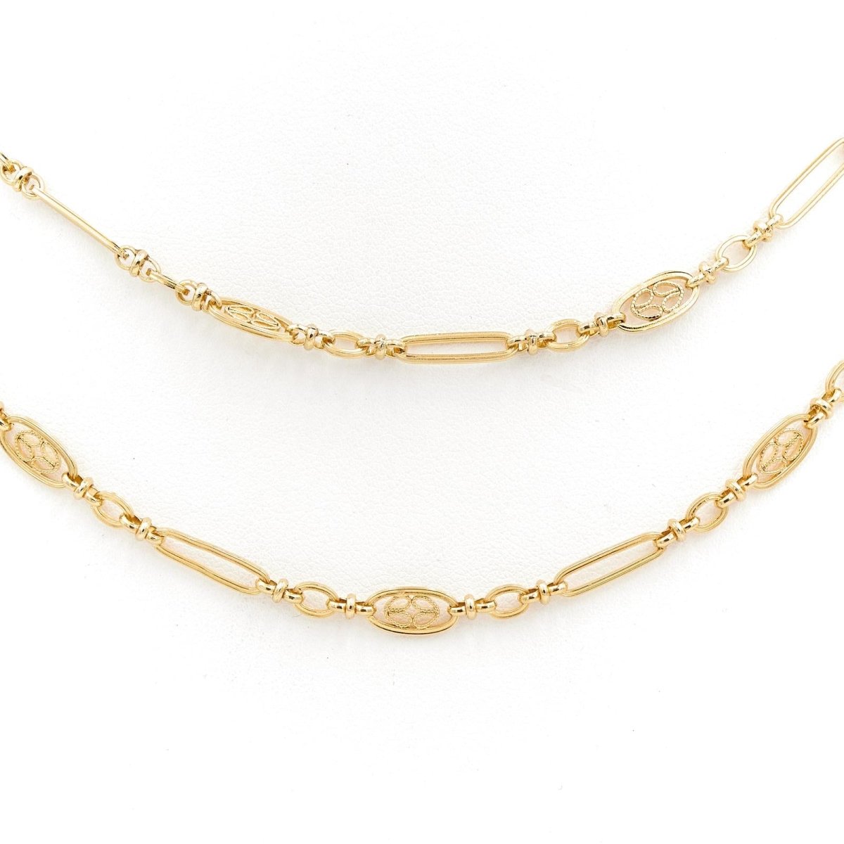 Collier Chaîne maille figaro en or jaune - Castafiore