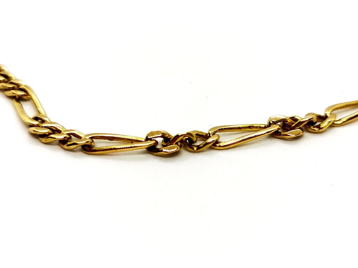 Collier Chaîne maille figaro en or jaune - Castafiore