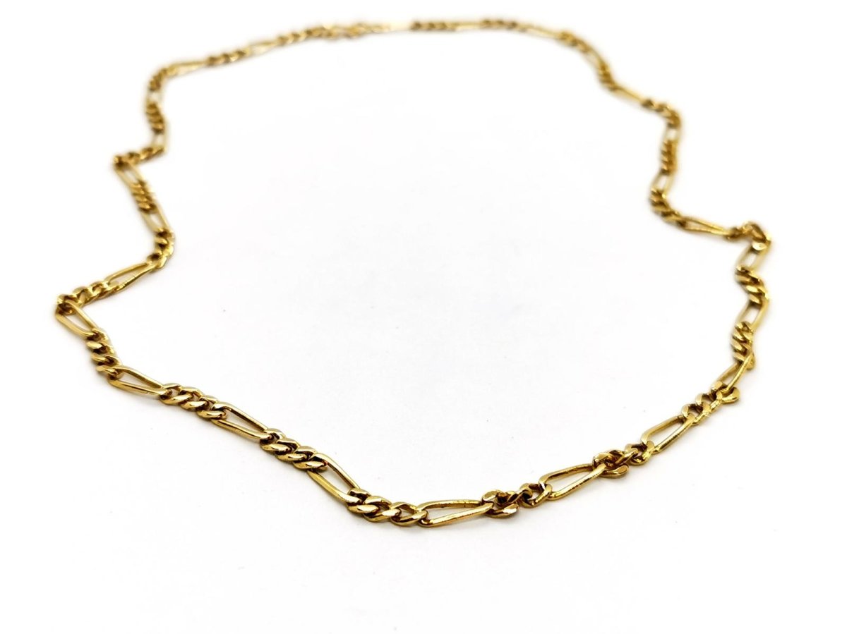 Collier Chaîne maille figaro en or jaune - Castafiore