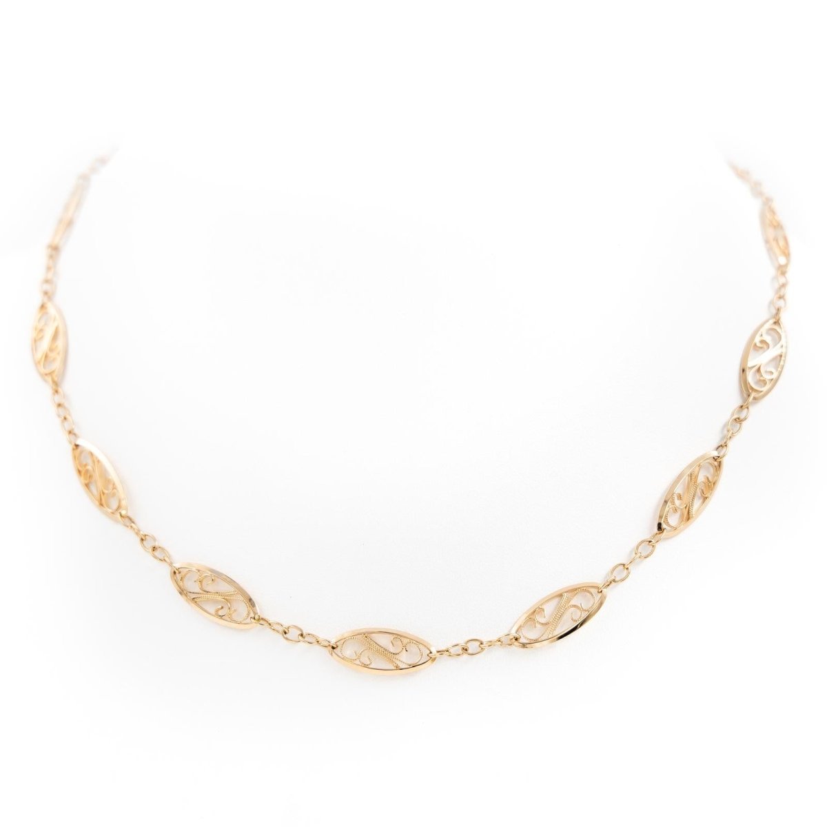 Collier Chaîne maille filigrane en or jaune - Castafiore