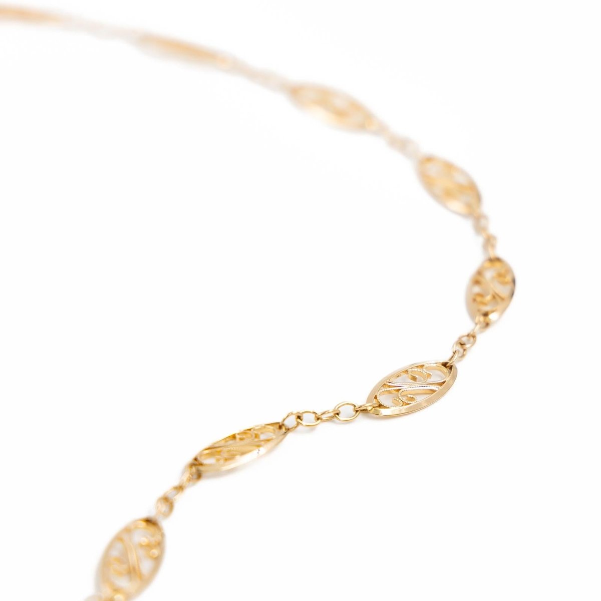 Collier Chaîne maille filigrane en or jaune - Castafiore