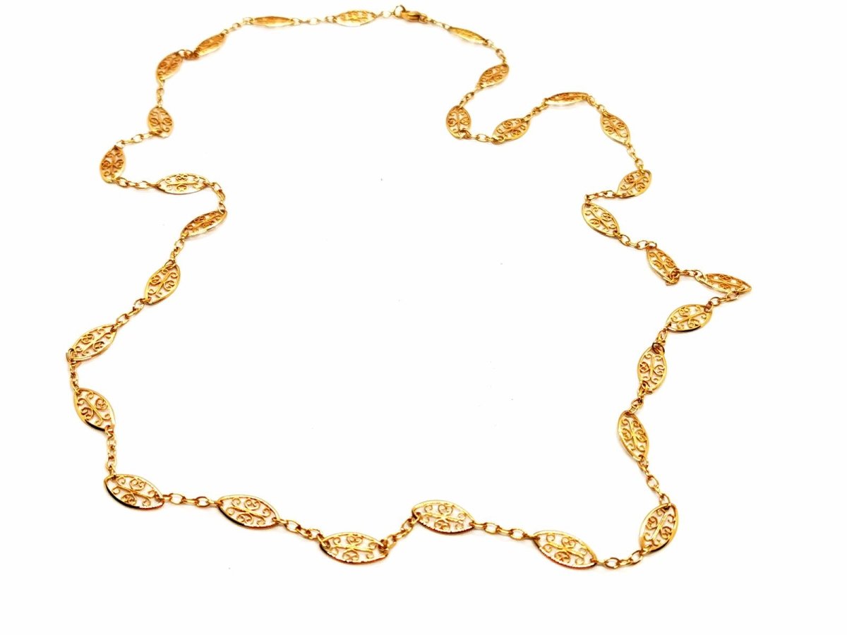 Collier Chaîne maille filigrane en or jaune - Castafiore