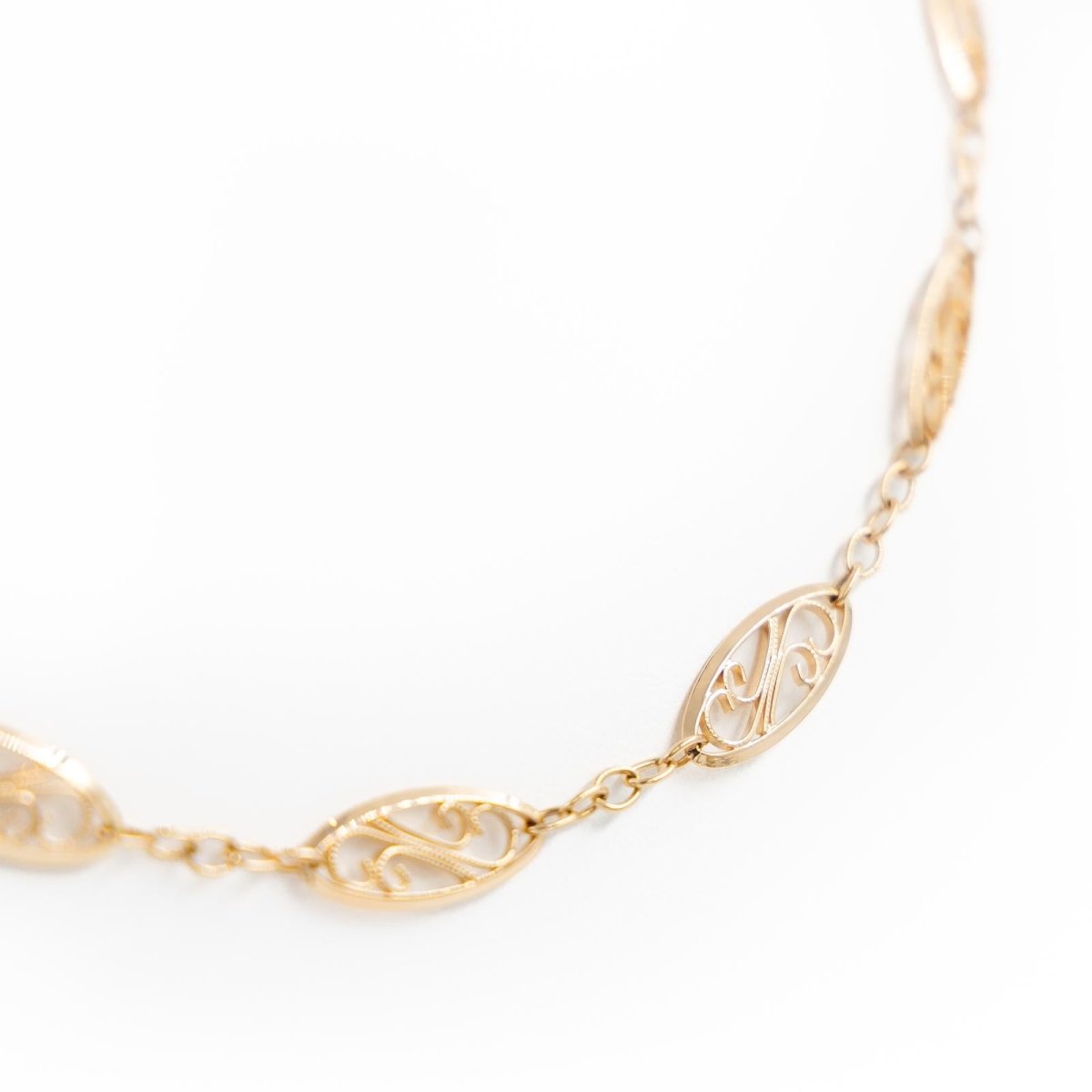 Collier Chaîne maille filigrane en or jaune - Castafiore