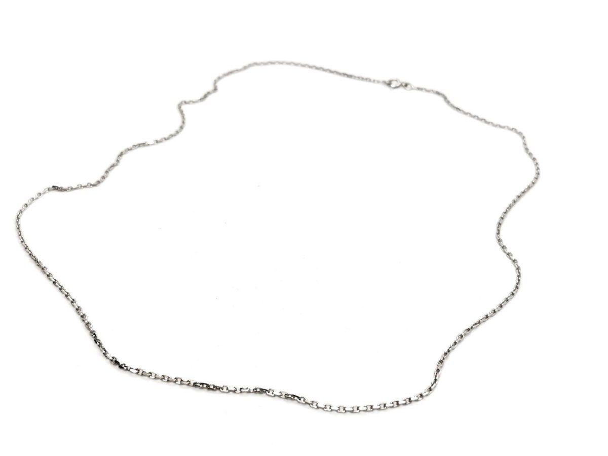 Collier Chaîne maille forçat en or blanc - Castafiore