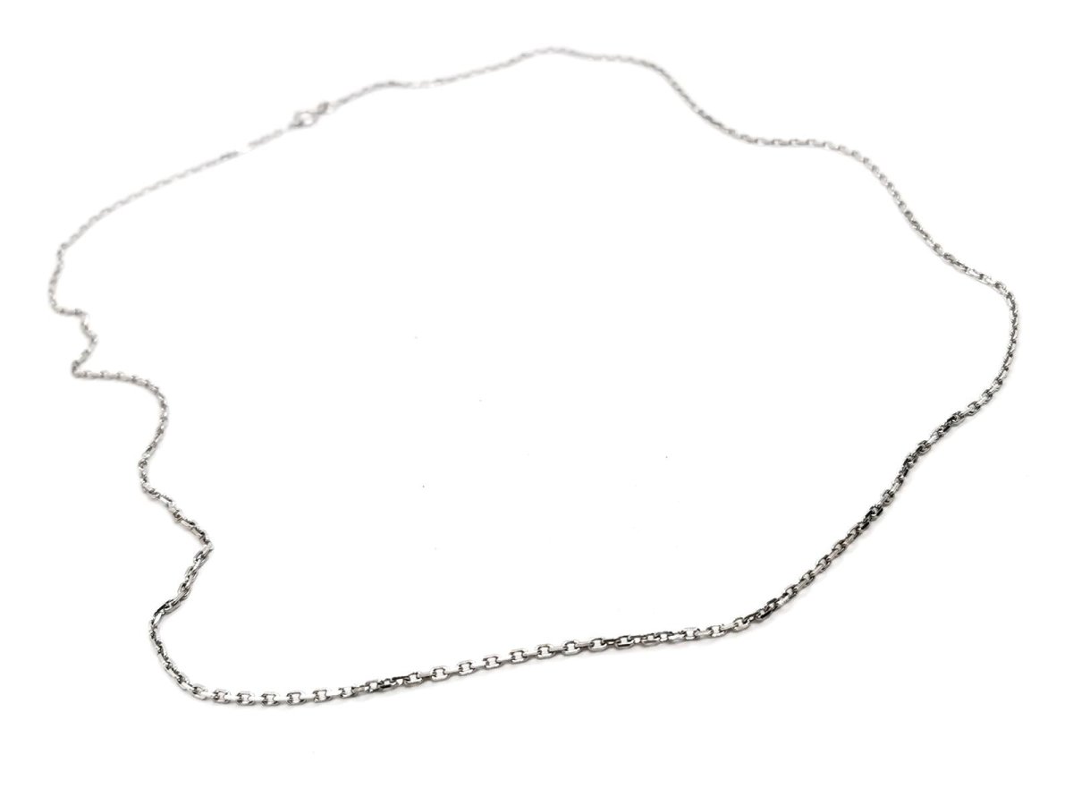 Collier Chaîne maille forçat en or blanc - Castafiore