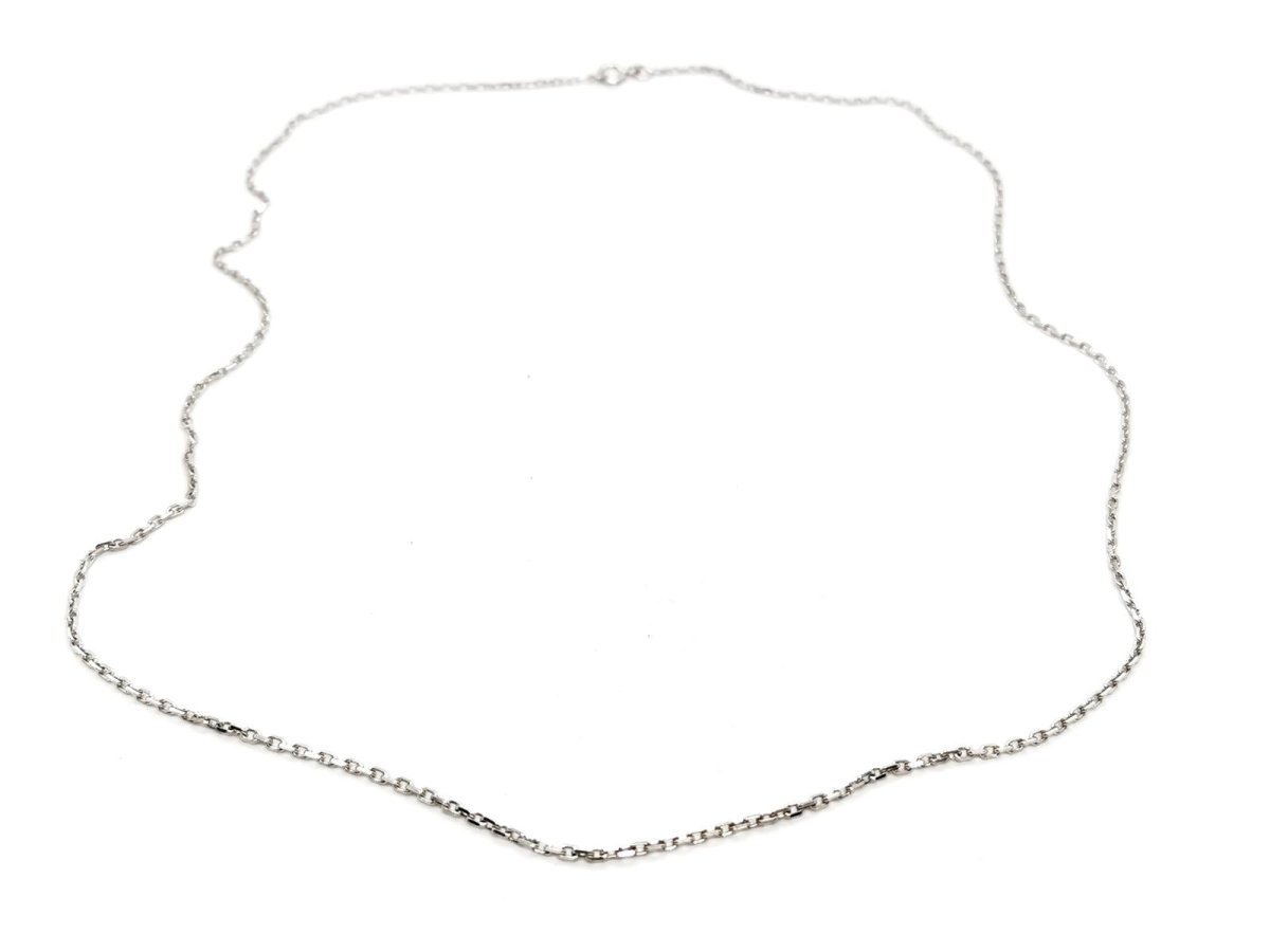 Collier Chaîne maille forçat en or blanc - Castafiore