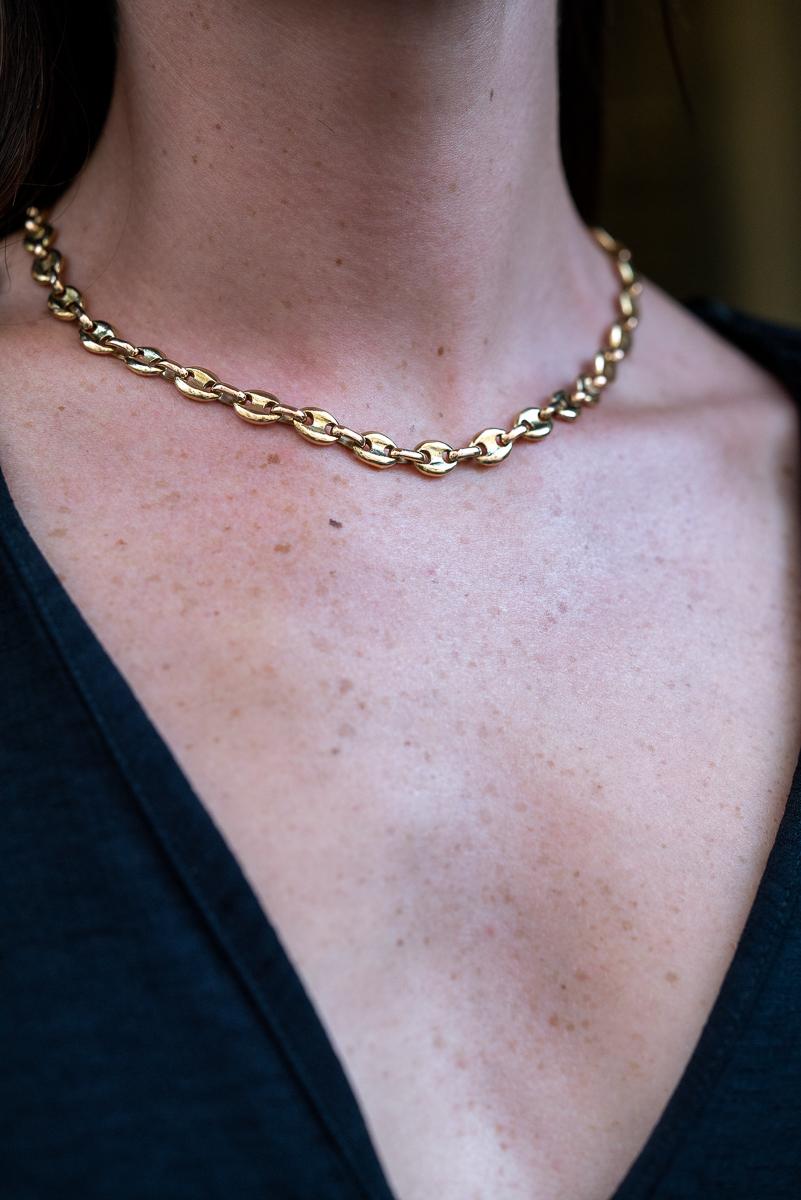 Collier Chaîne maille grain de café en 2 ors - Castafiore