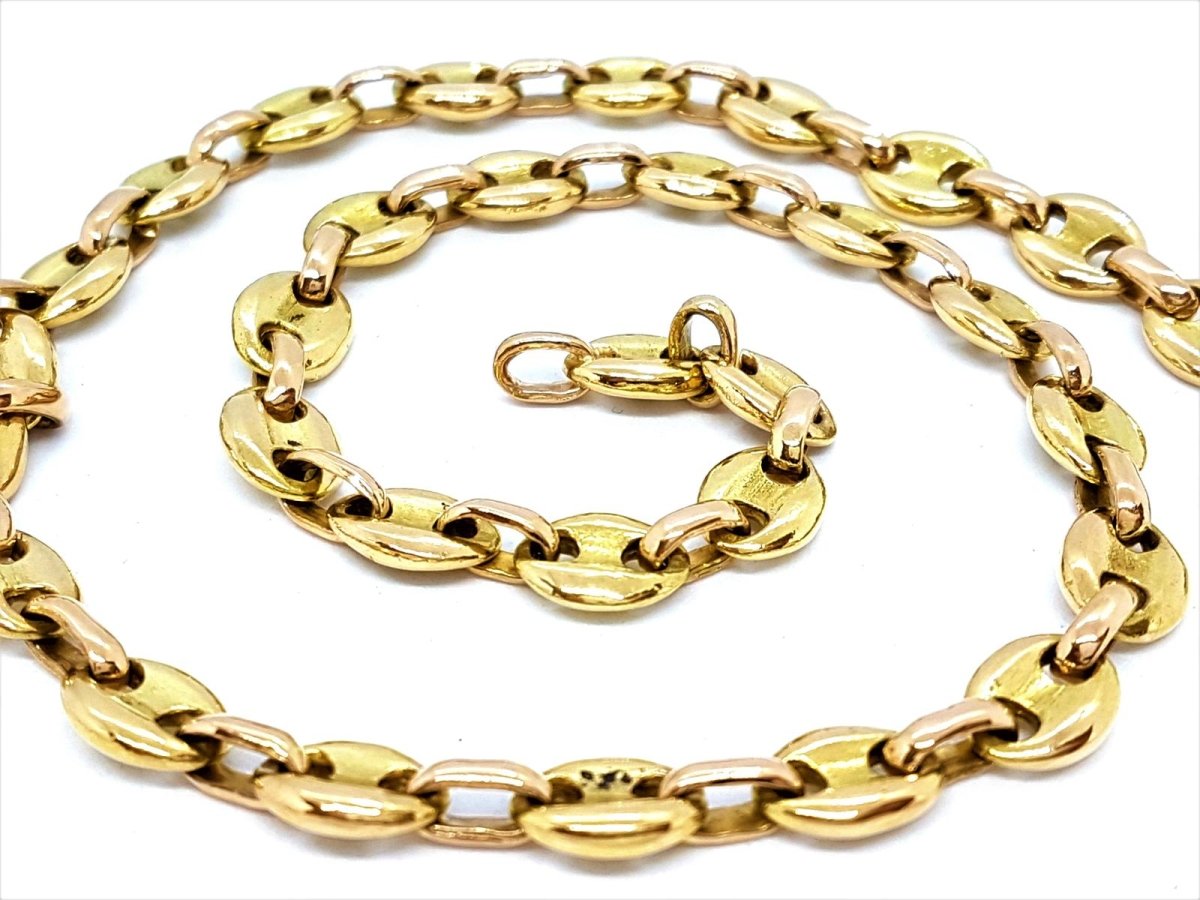 Collier Chaîne maille grain de café en 2 ors - Castafiore