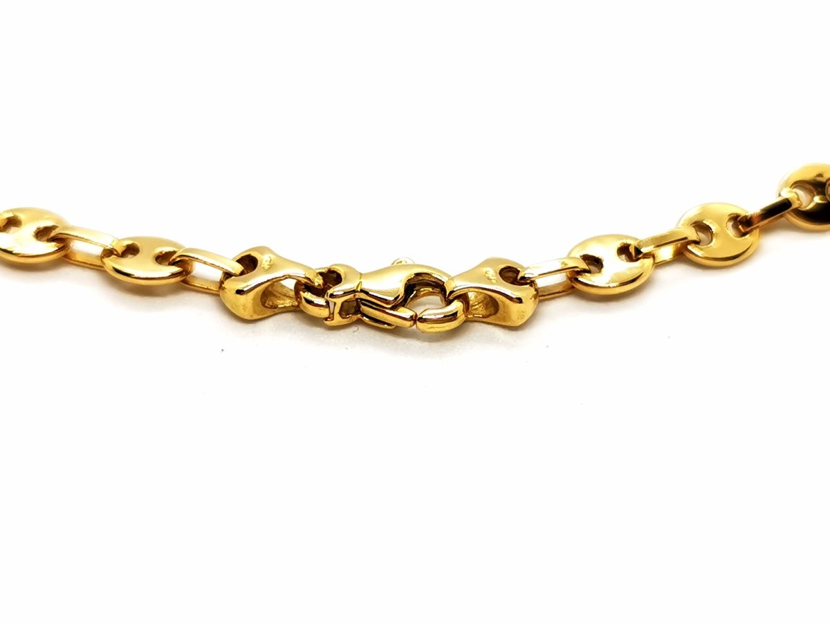 Collier Chaîne maille grain de café en or jaune - Castafiore