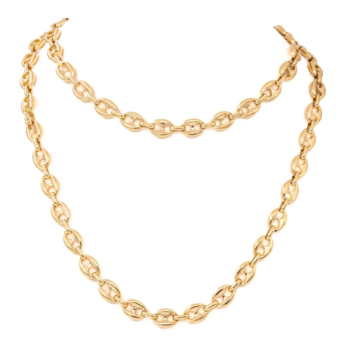 Collier Chaîne maille grain de café en or jaune - Castafiore